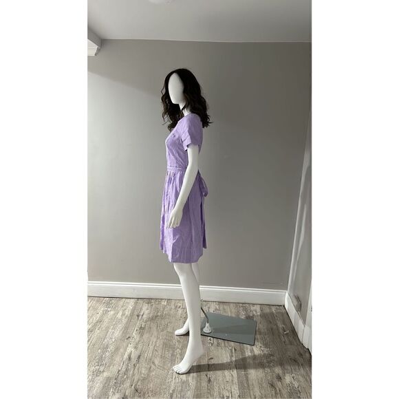 Rosso35 Purple Short Sleeved Linen Dress Size 4 (40) - Picture 5 of 7